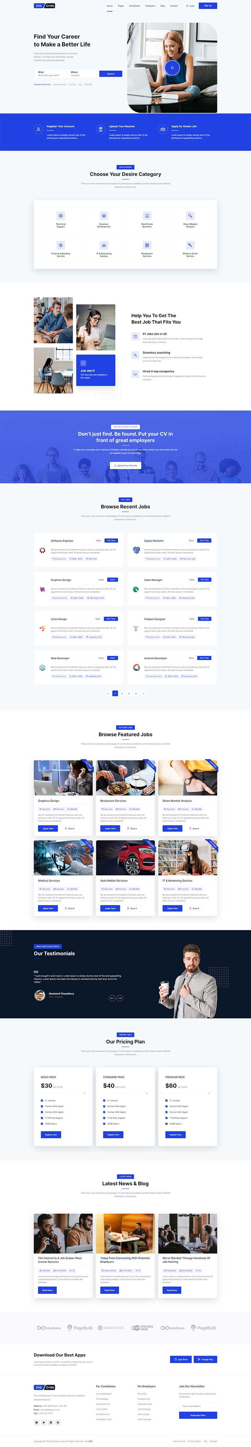 图片[1]-在线岗位求职门户网站模板-小栈资源网