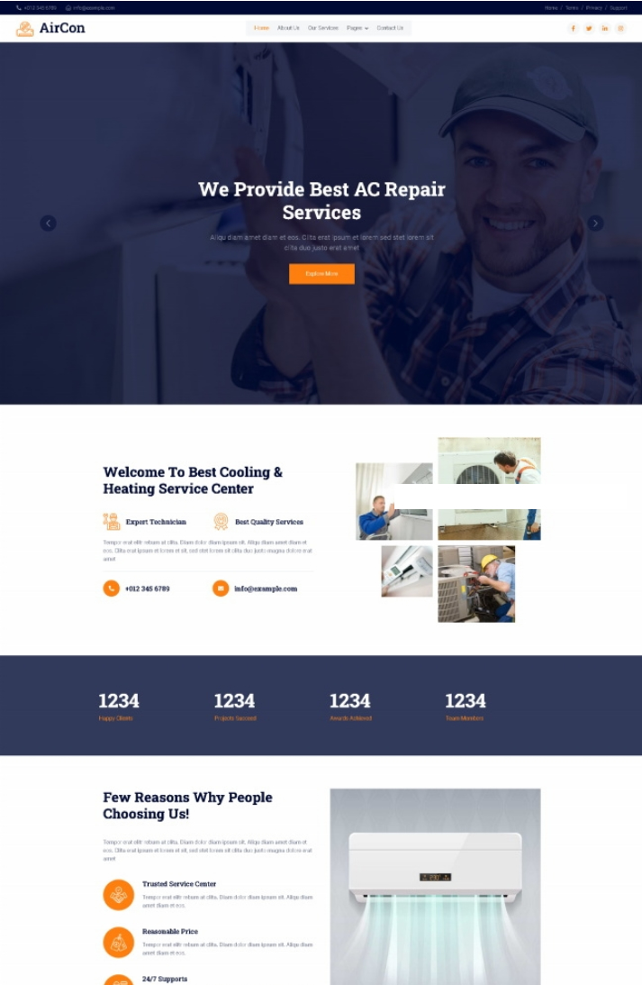 图片[1]-家电设备维修服务机构网站模板-小栈资源网