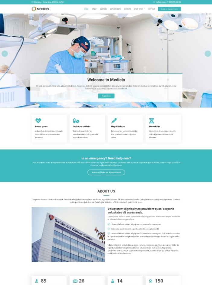 图片[1]-Bootstrap医疗服务机构网站模板-小栈资源网