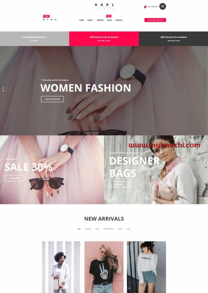 图片[1]-时尚服饰单品折扣网站模板-小栈资源网